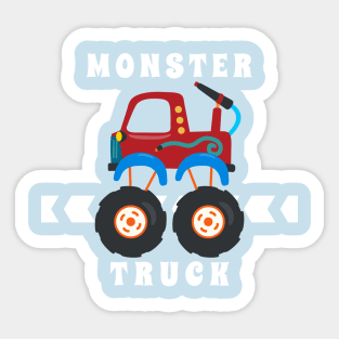 Vector illustration of monster truck with cartoon style. Sticker